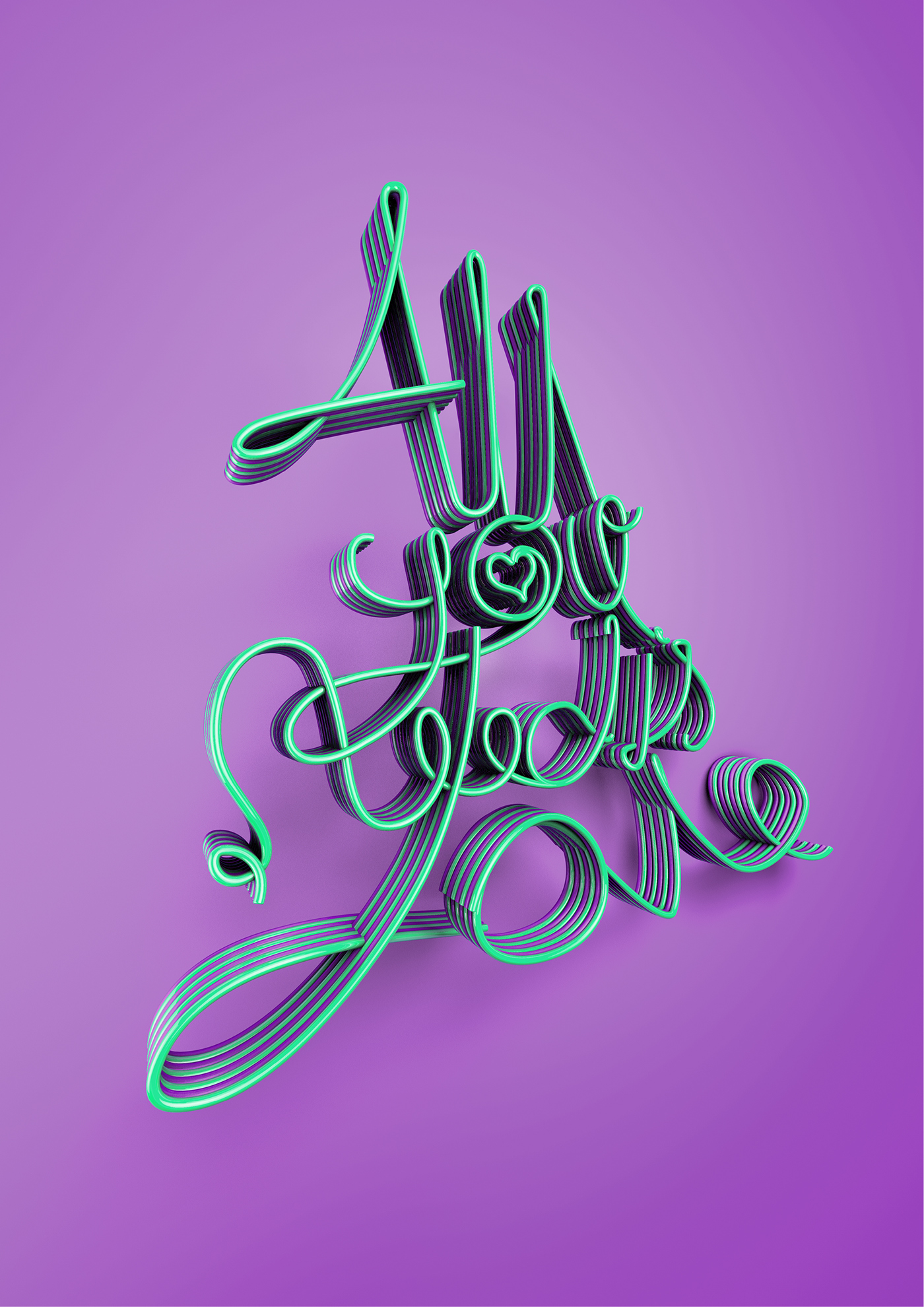 Love type letters flowing text Beatles hand written colour