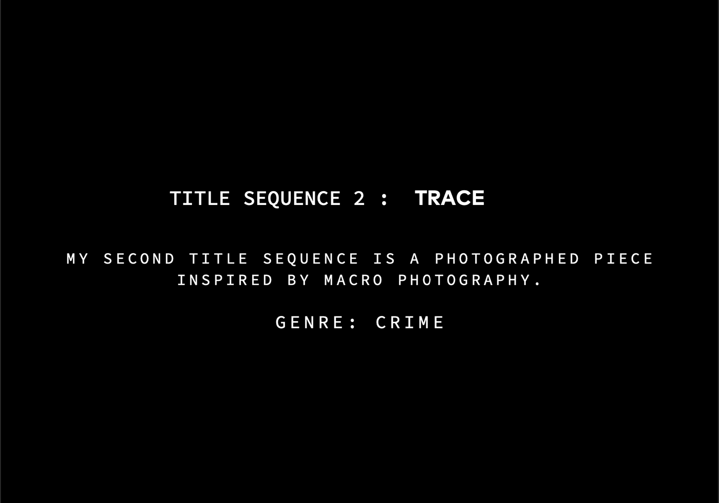 title sequence design Film  