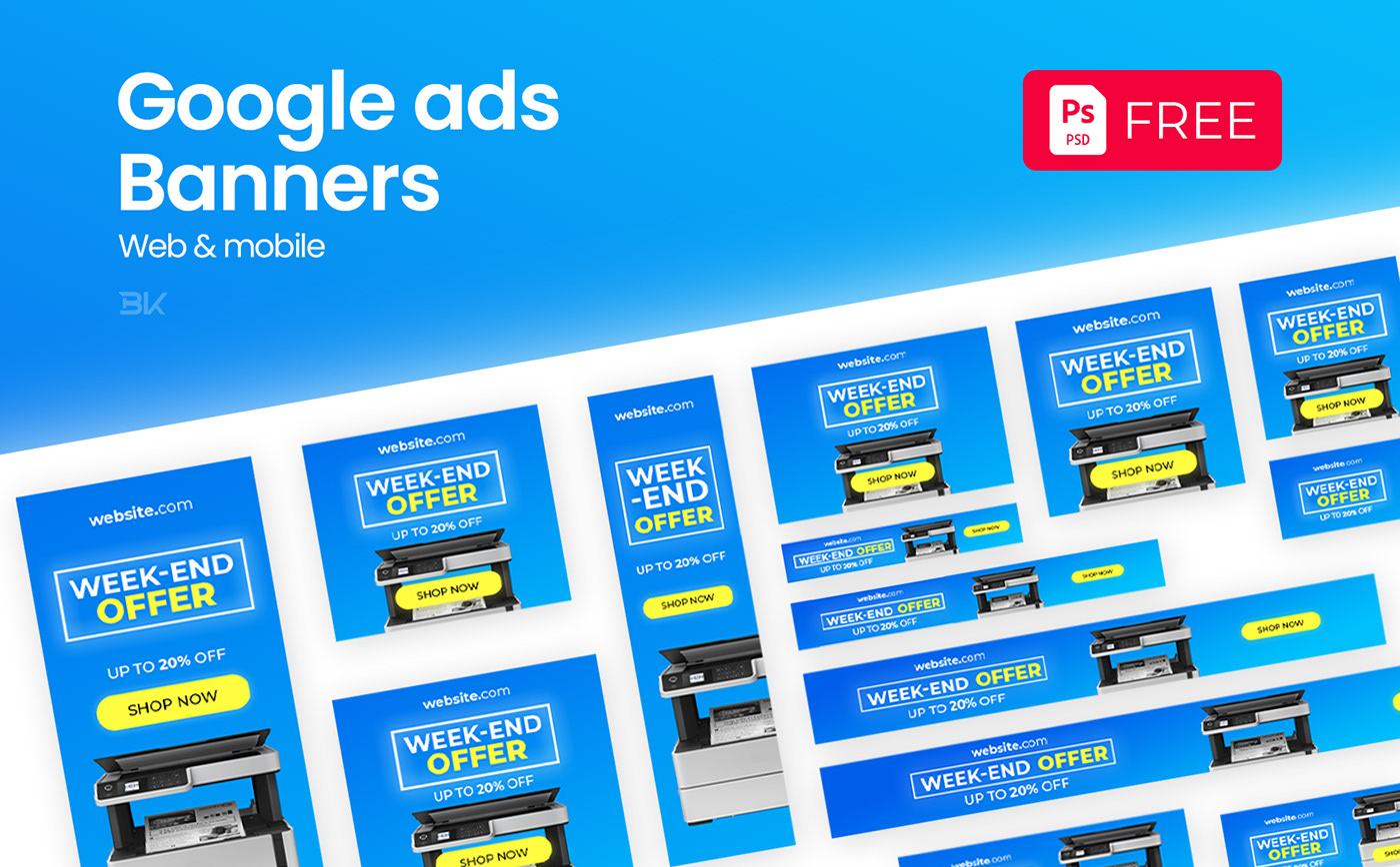 ads banner design free free mockup  google ads Google Slides psd template Responsive Design Web Banner