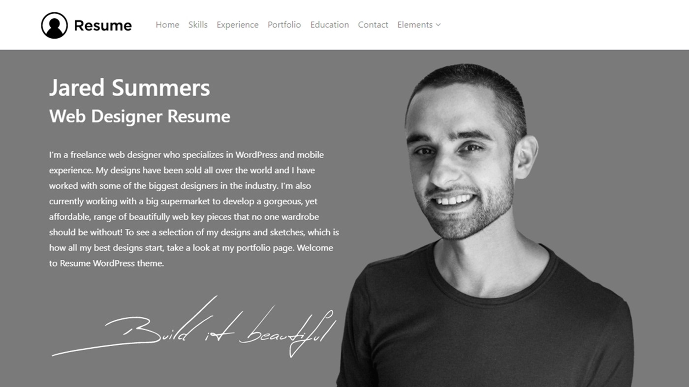 Resume CV Theme template plugins Responsive Web Design  web development  job portfolio