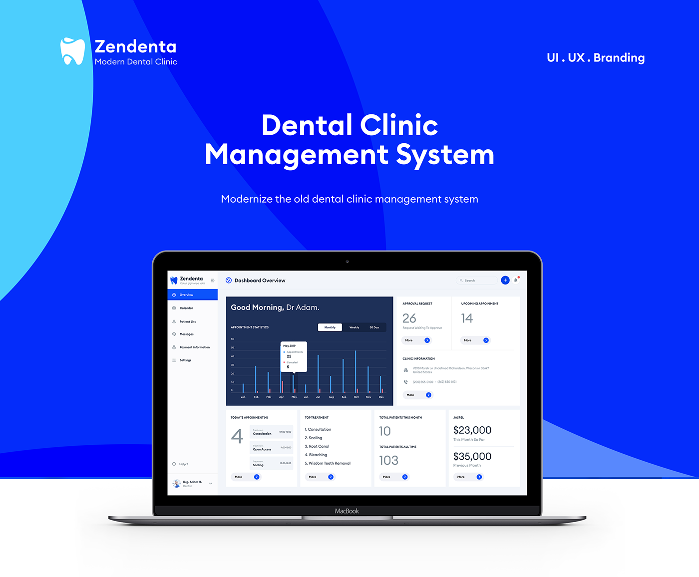 dentist dental management system dashboard appoinment doctor Booking Treatment