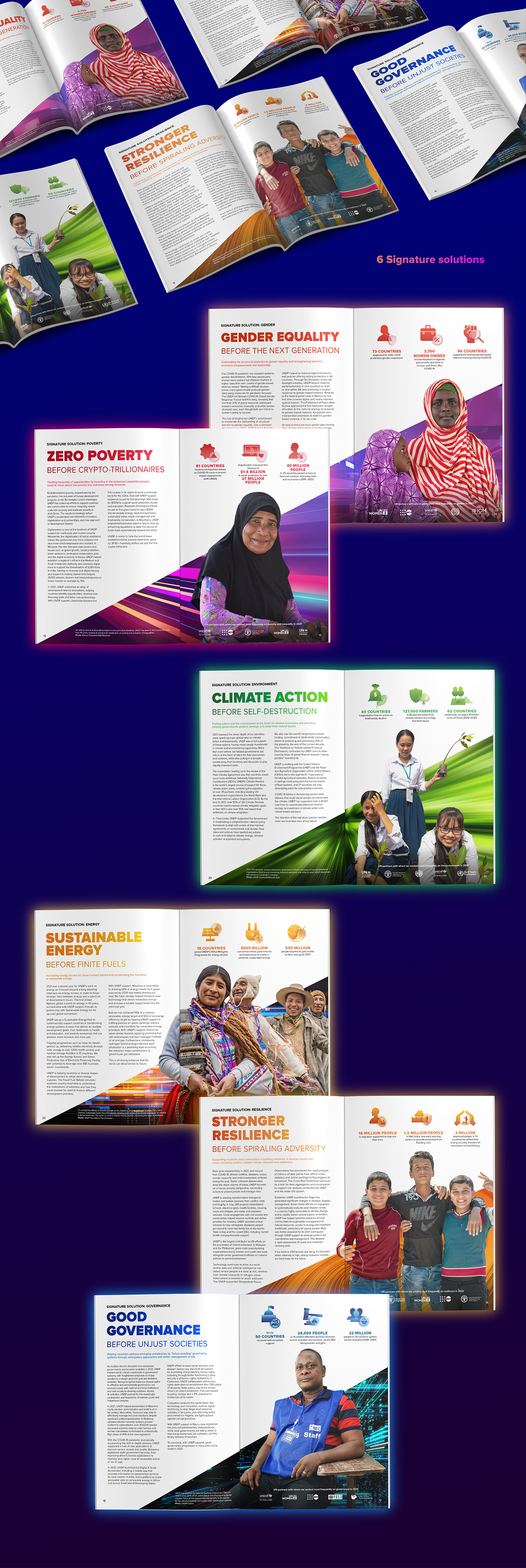 annual report brochure information design undp unicef United Nations 品牌推广 图形设计 平面设计 平面設計