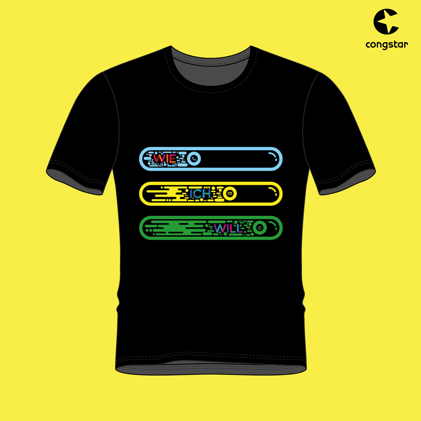 Congstar T-Shirt Design talenthouse ILLUSTRATION  colorful mobile phone provider germany smartphone mobile phone apparel