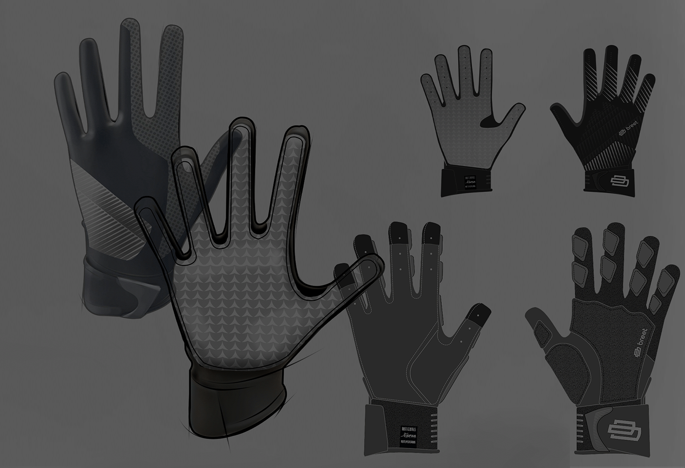 3d modeling american football Arnold Render CGI fashion design gloves design Maya product design  Substance Painter Zbrush