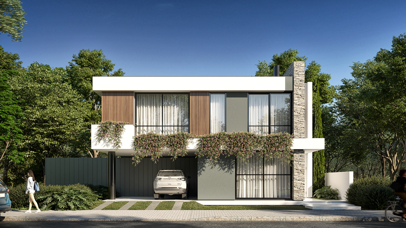 3D 3ds max architecture archviz CGI exterior house modern Render visualization