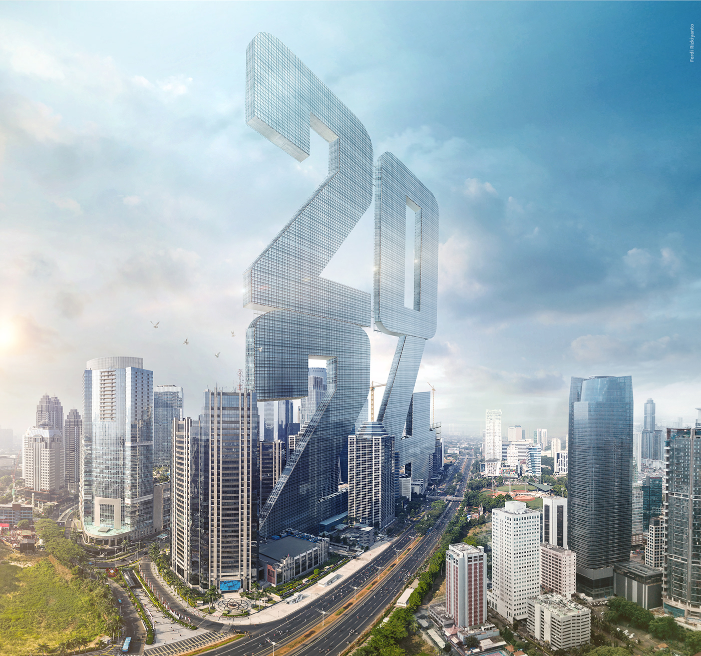 skyscraper 3D architecture jakarta indonesia digital imaging  Advertising  key visual Ciyu kv