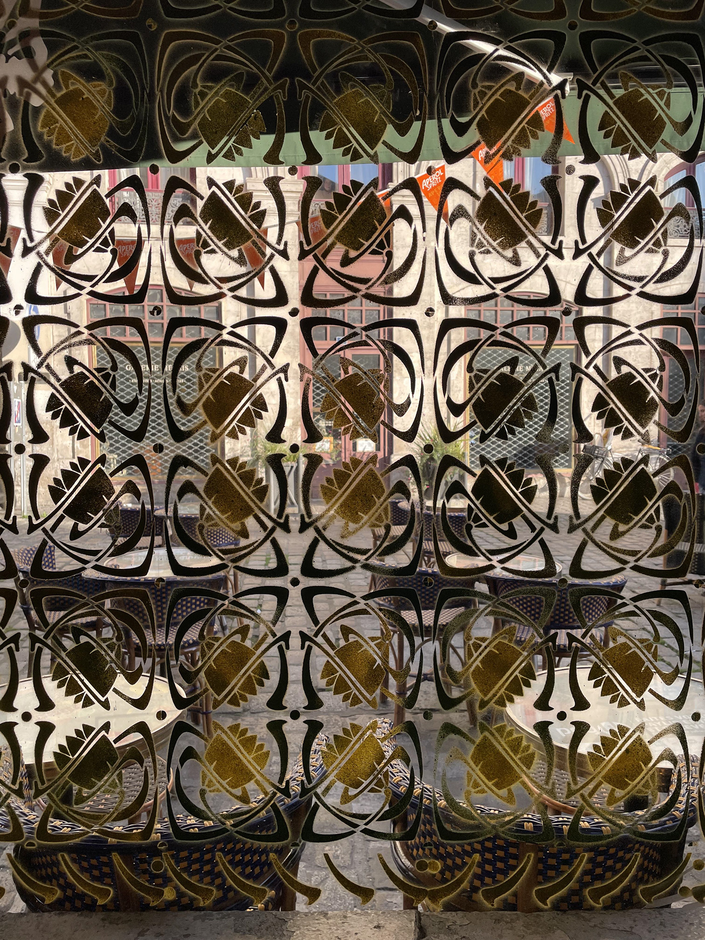 art nouveau Coffee pattern showcase stencil