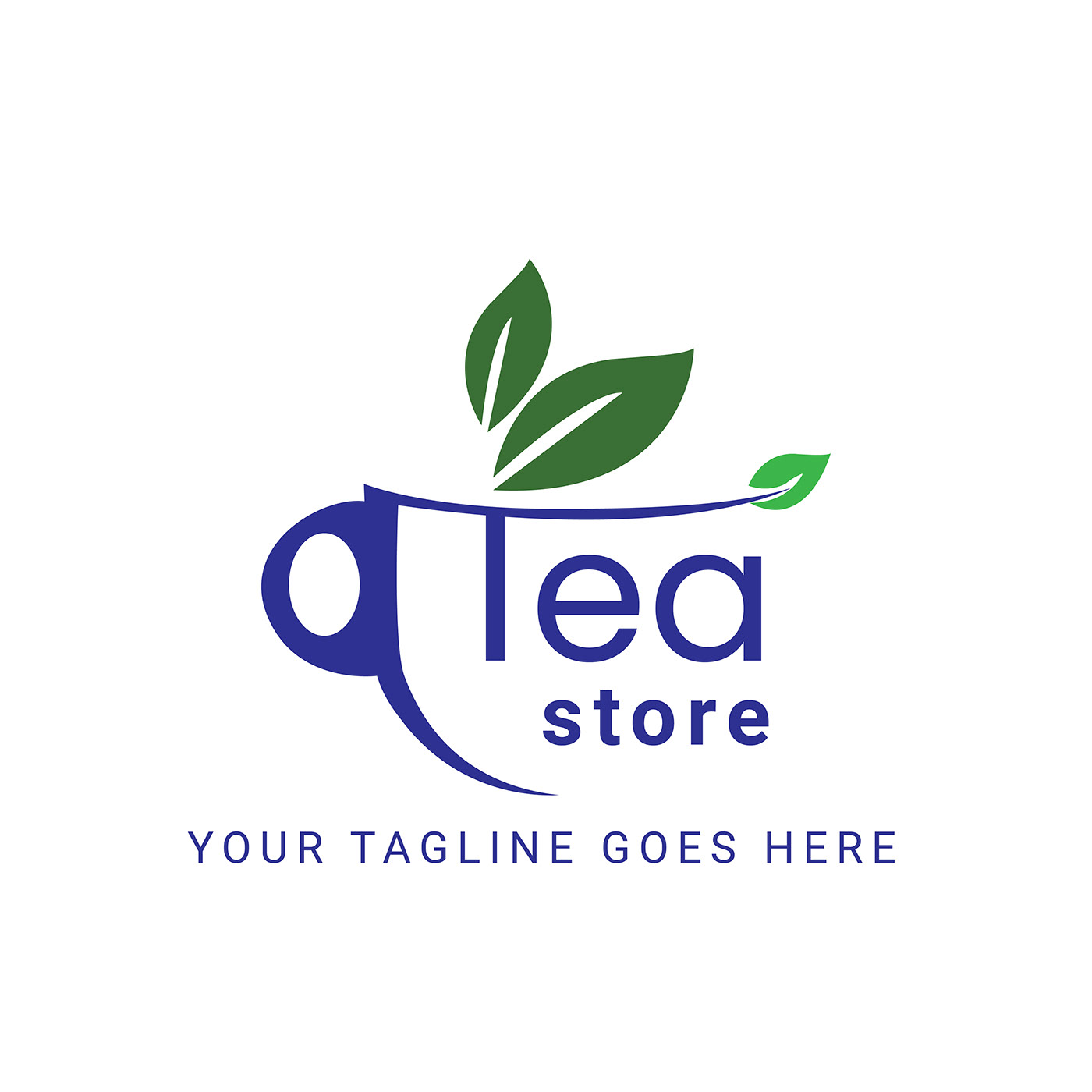 tea logo tea restaurant logo green enjoy Health Hot tea break  tea store logo