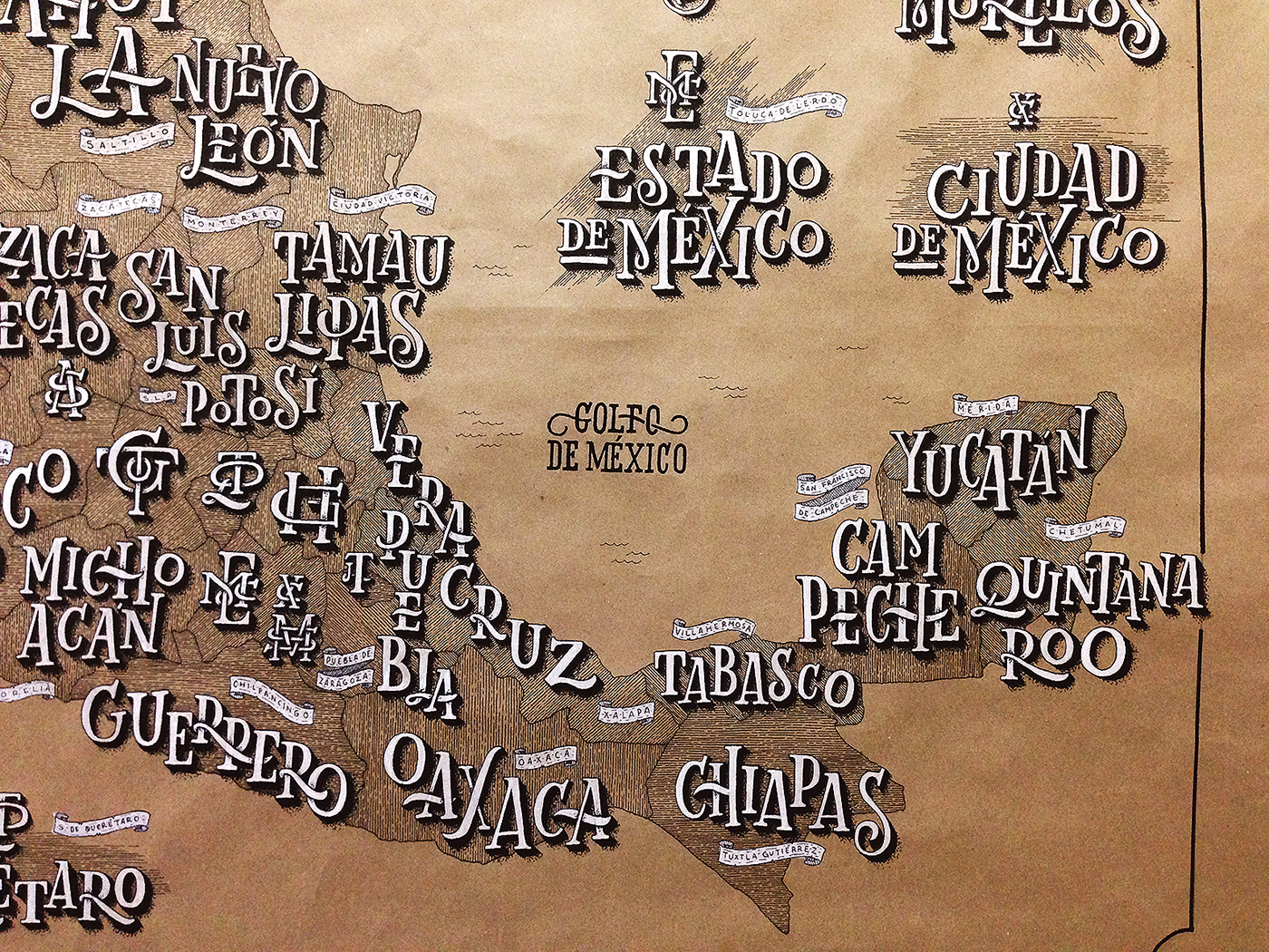cartography cartografia map mapa lettering letters handmade font mexico type