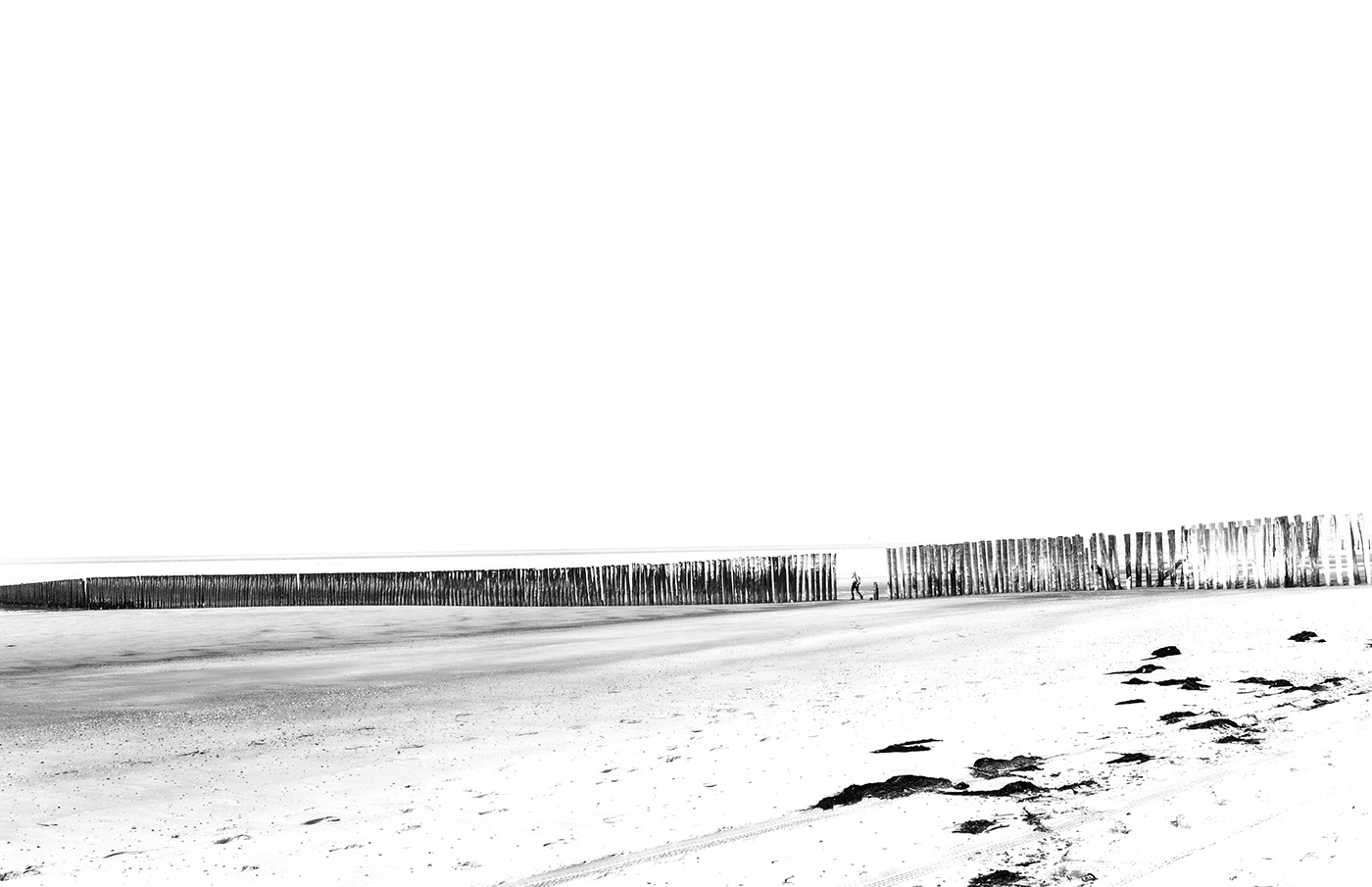 breakwater wellenbrecher Schwarzweiß Meer Strand minimalismus Minimalism