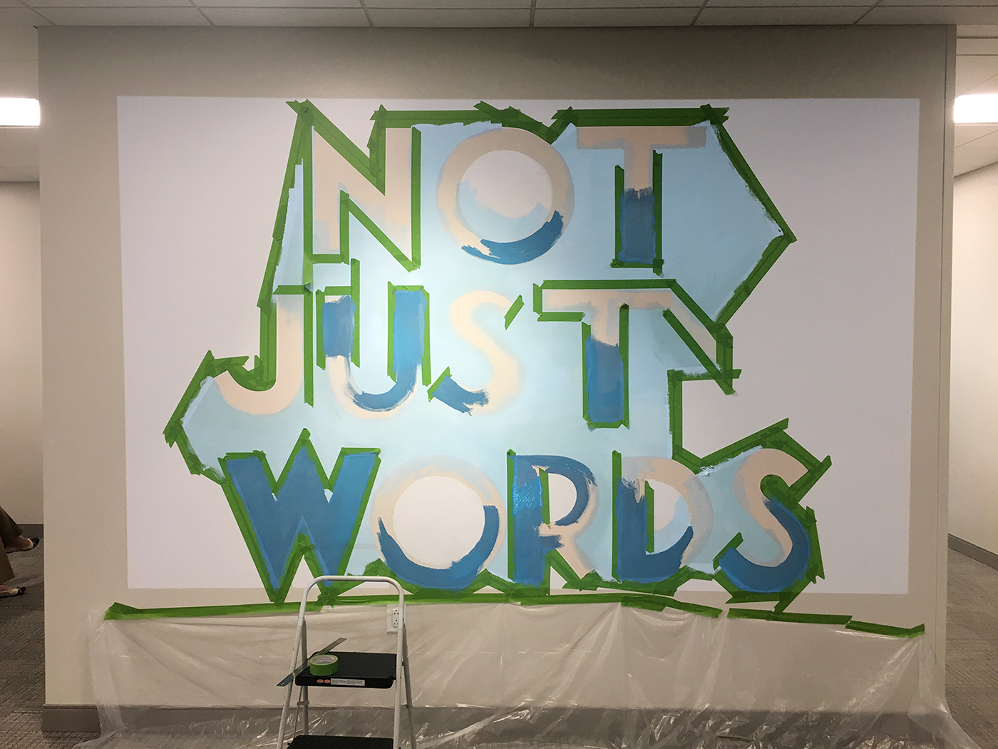 hand-lettering Mural installation lettering collage