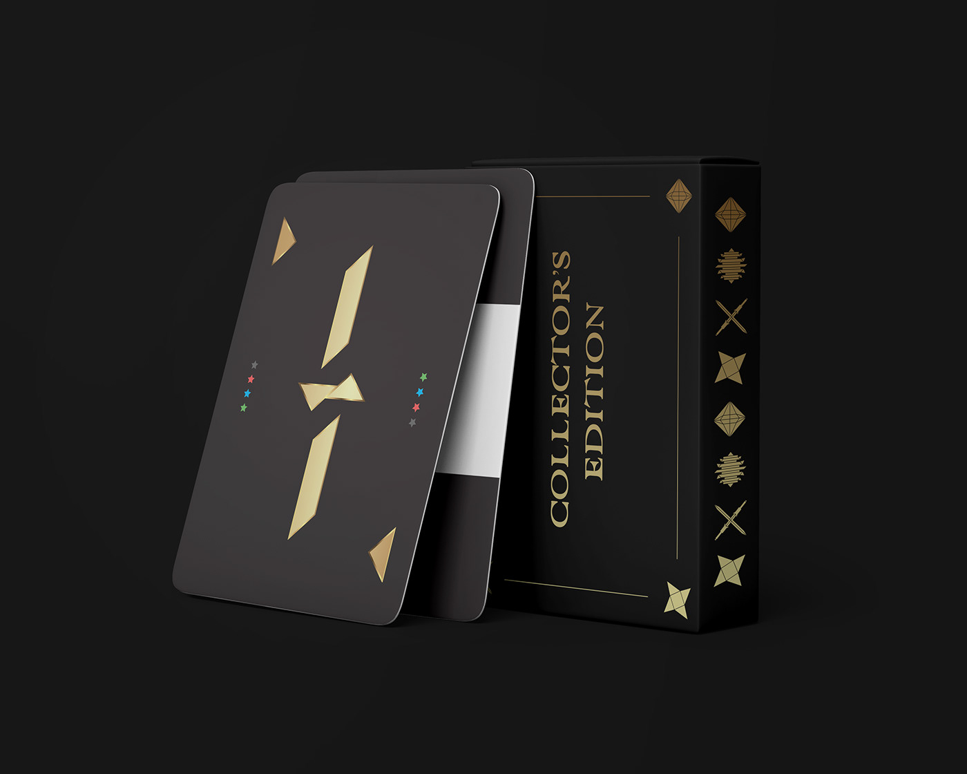 Playing Cards Tichu collectors triangle origami  black cards rounded deck