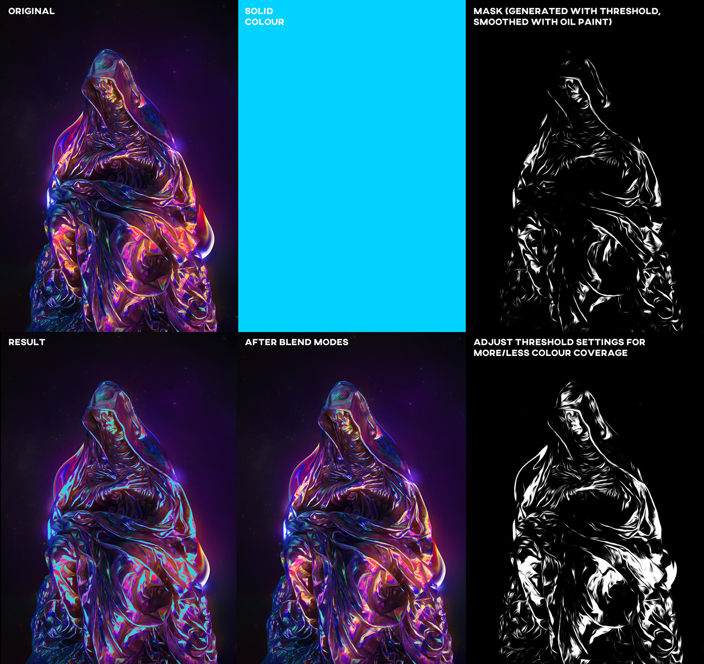 3D sculpture statue rainbow glow Space  abstract digital octane cinema4d