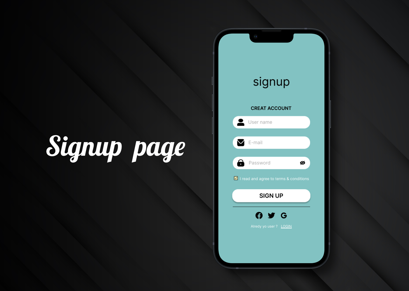 Daily UI Challenge Mobile app signup page design app design Figma sign up ui design UI/UX user interface design challenge