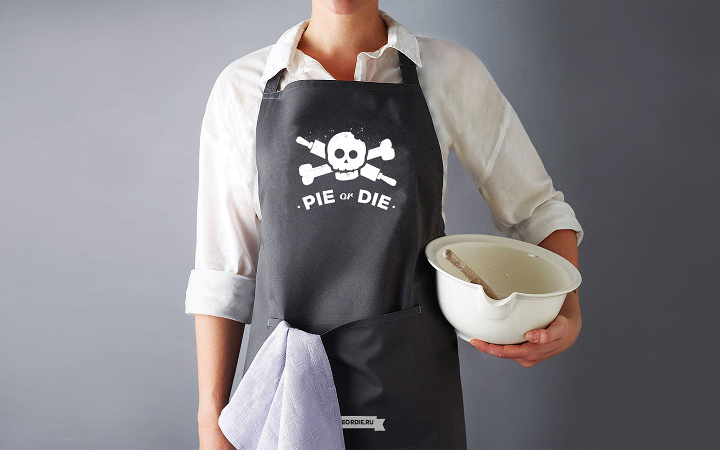 logo Logotype identity pocket stationary Food  pie die skull bones rolling-pin print apron Web site