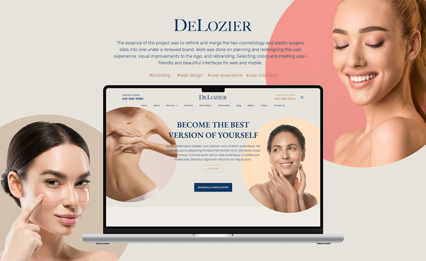 beauty Cosmetology delicate delicate colors design plastic surgery subtle surgery user experience Website
