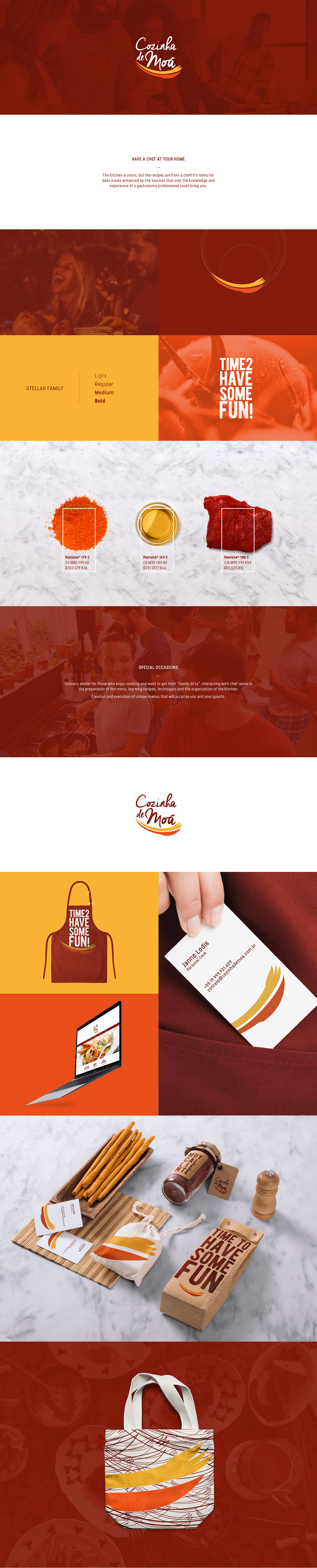 logo brand Food  cook personal chef Trifolded visual identity