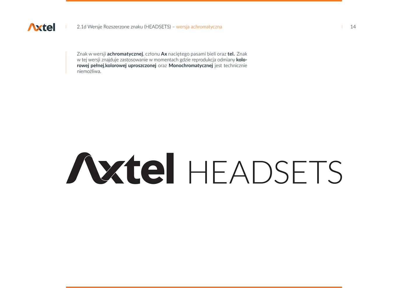 Axtel redesign Logotype borutta orange ligature mateusz MACHALSKI rebranding brandbook type guidelines