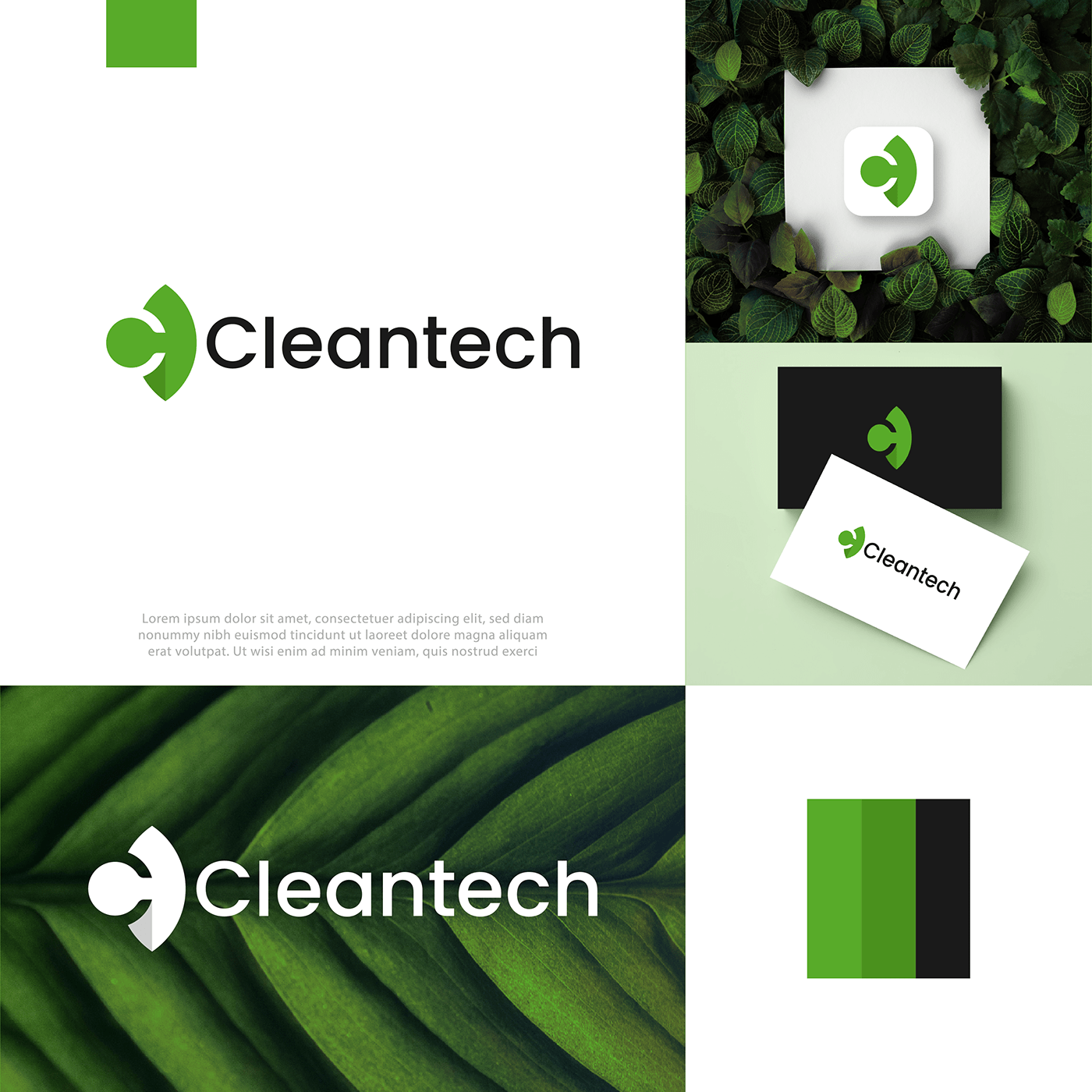 brand identity Branding design design environment Go Green logo Nature Technology Logo visual identity