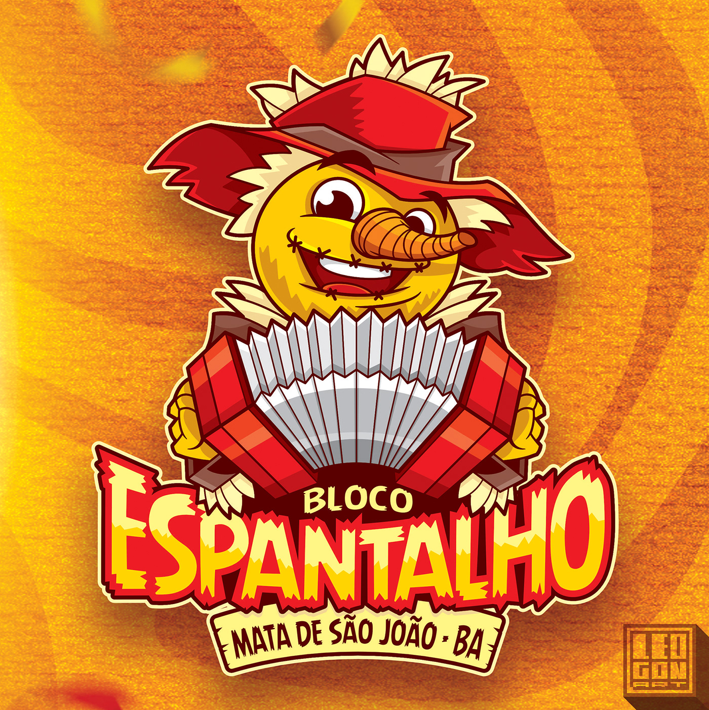 Carnaval bloco espantalho logo Logotipo atletica escudo alegria
