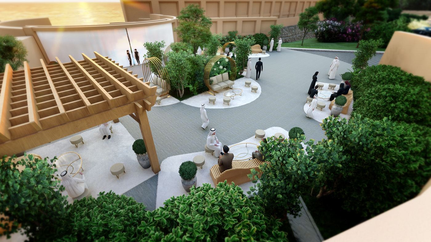 Wellness Event Opening ceremony resort architecture lumion rendering 3D Visualization luxury