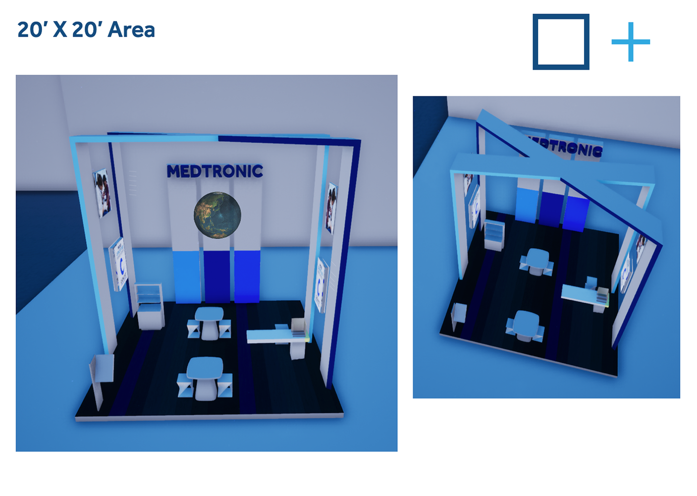 blue. Exhibition Design  experience design. healthcare meaningful innovation medtronic Technology trade show booth