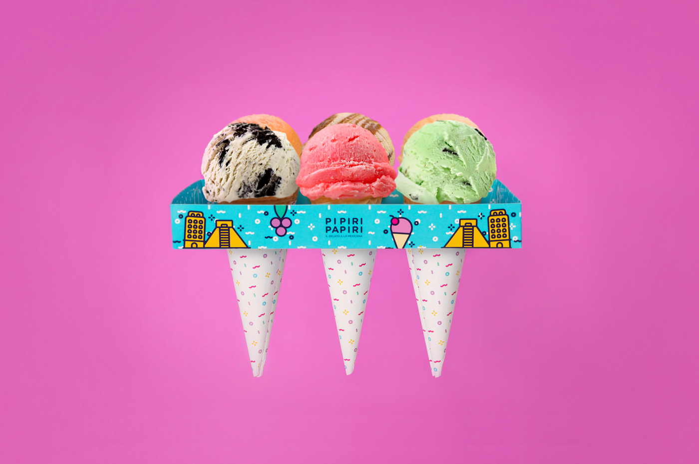 ice cream Italy mexico branding  Logotype Icon Gelato