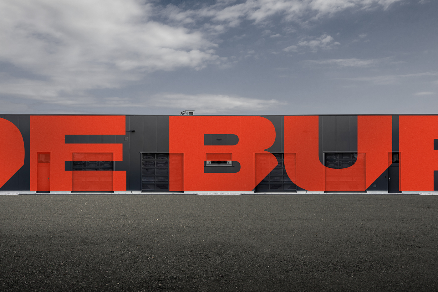 Large scale logo on building for De Buf.