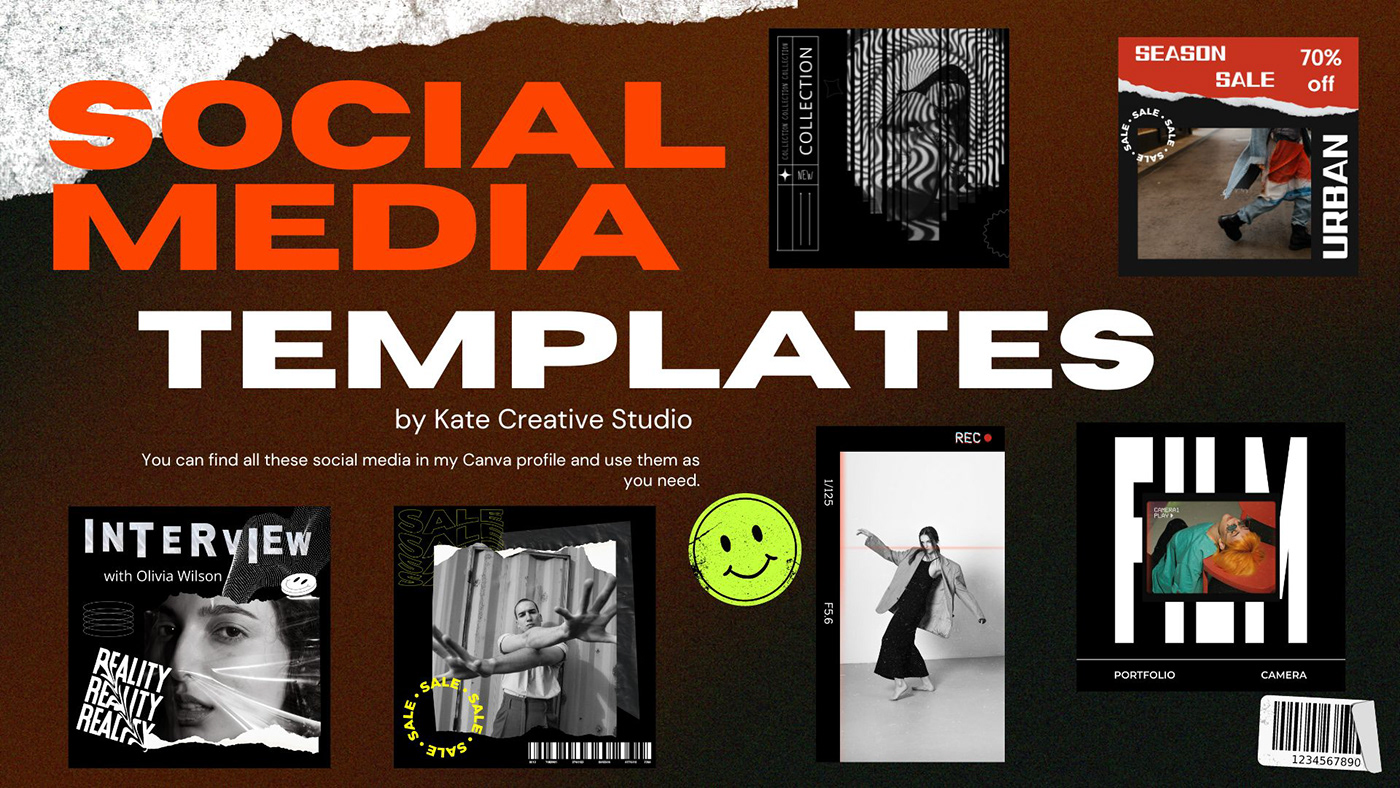 bold canva Cyberpunk Digital Art  graphic design  grunge instagram templates typography  