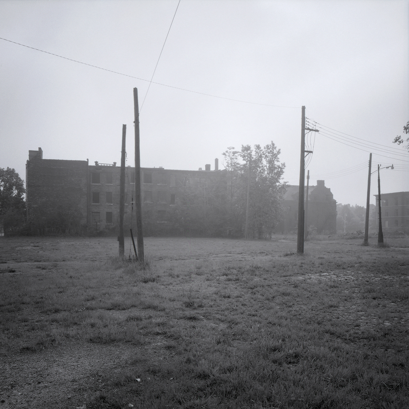 A foggy morning in Brush Park, Detroit, Michigan.