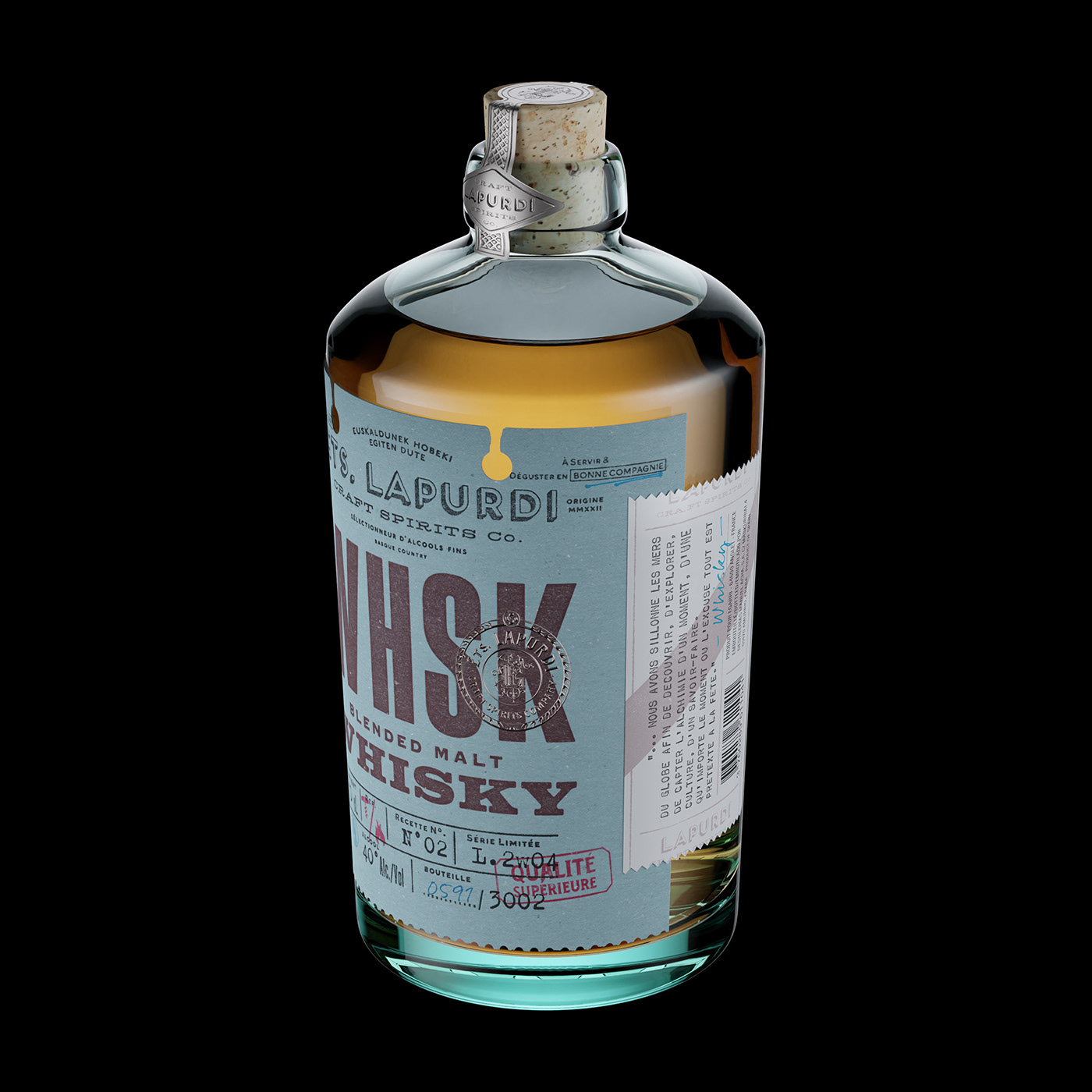 WISKY gin Vodka RHUM craft typography   bottle Packaging branding  alcool