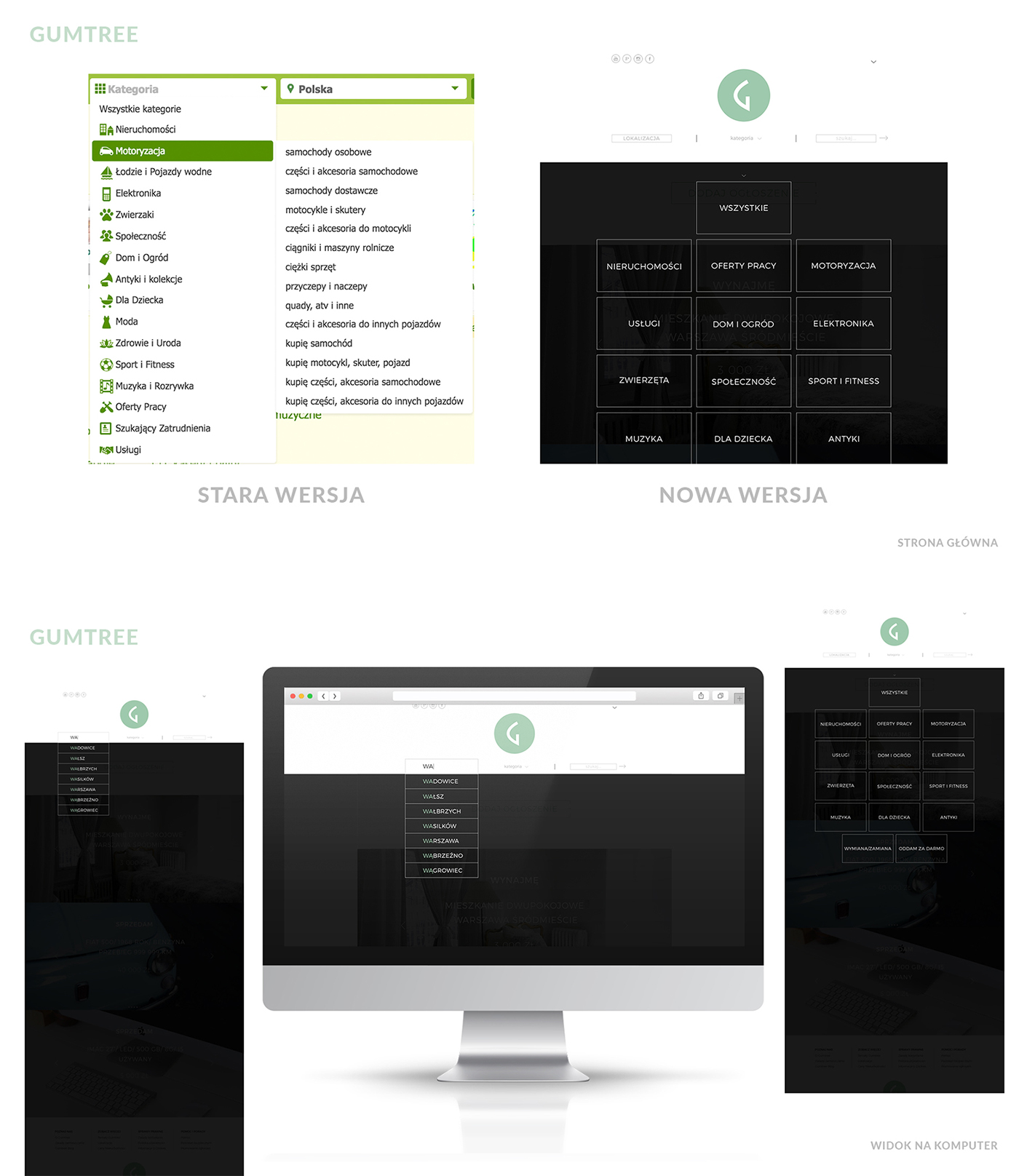 redesign gumtree Webdesign rwd onepage Website