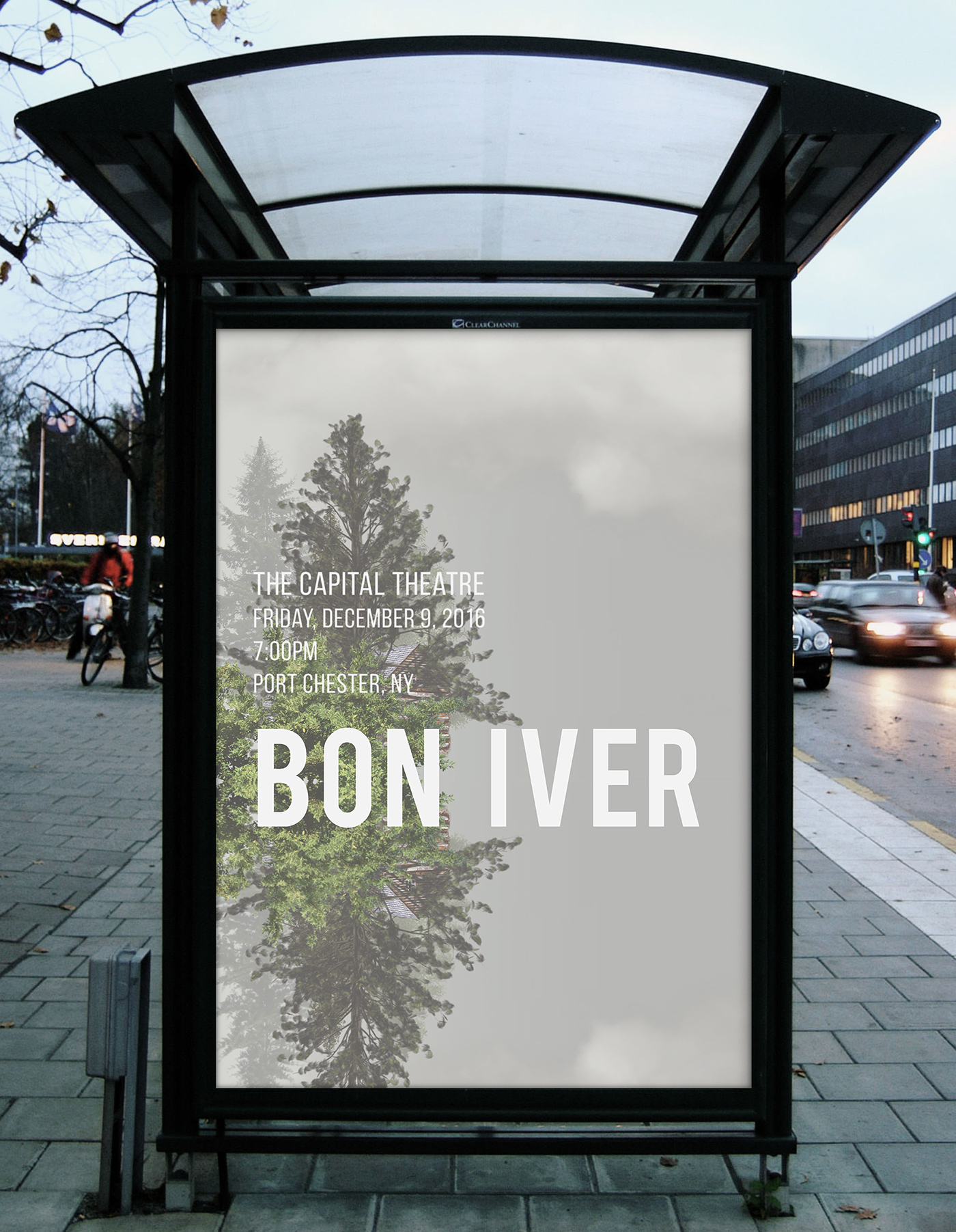 bon iver record record sleeve concert poster