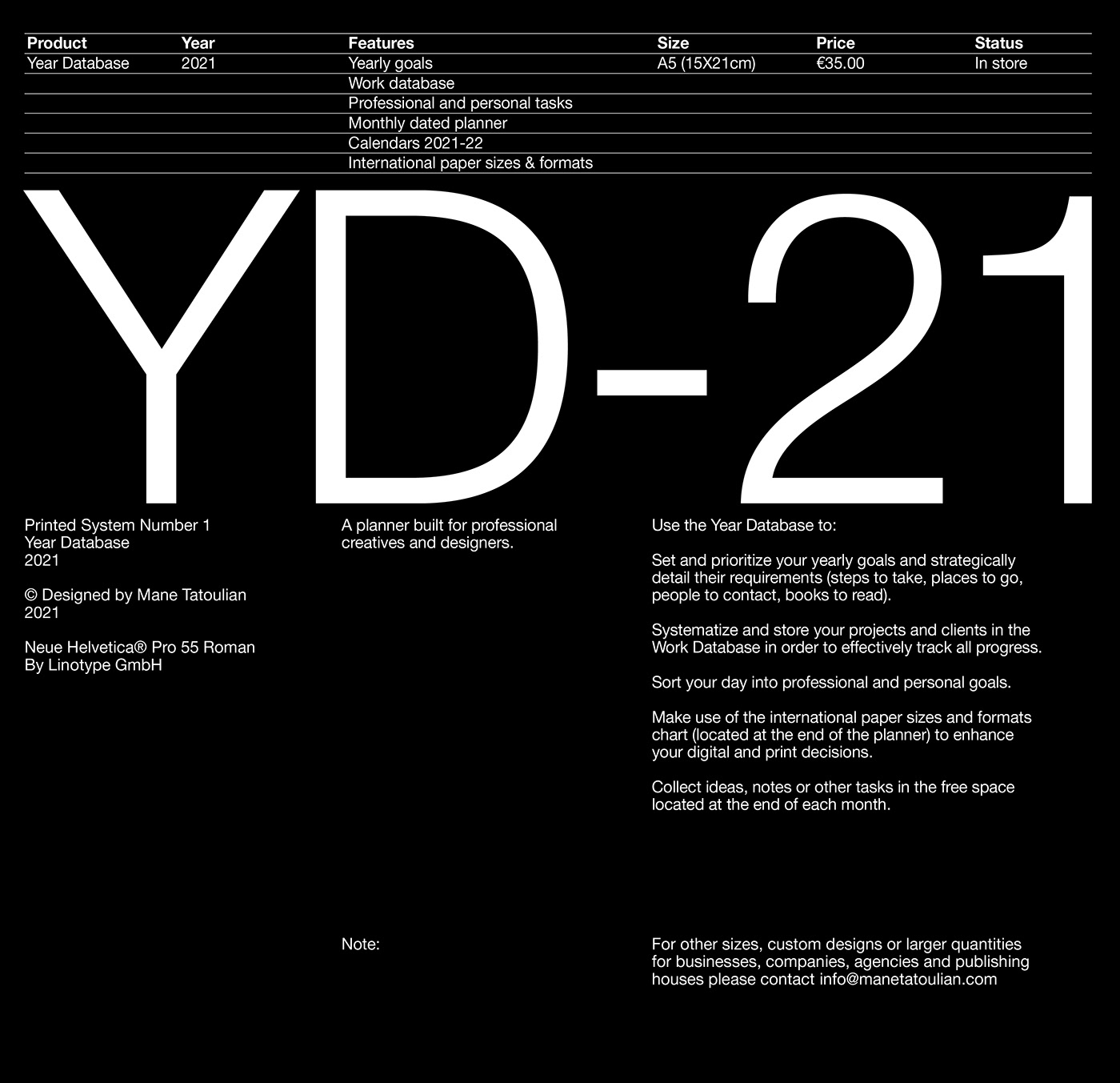 aluminium editorial editorial design  helvetica m2 systems planner print system typography   year database