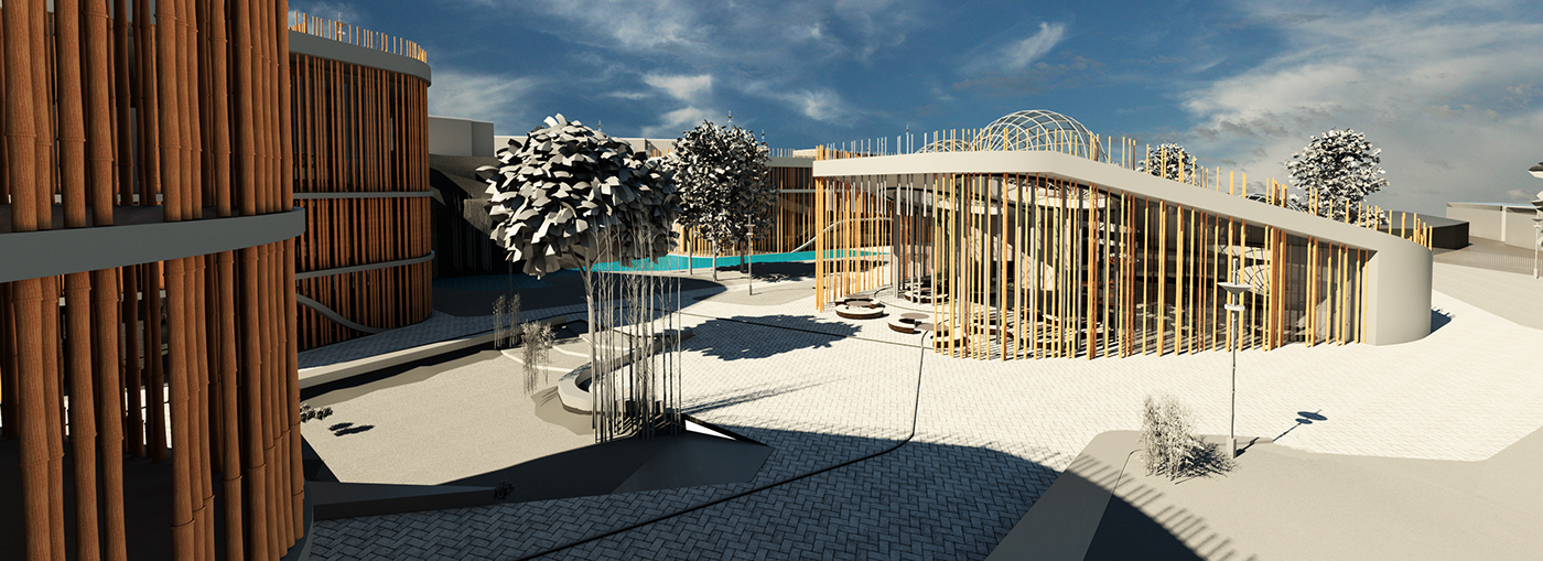 Landscape studend Work  sicily catania University Student work arch 3D 3dvisual rendering Digital draw study Render Park