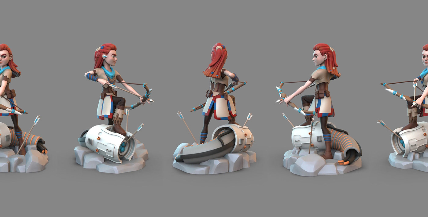 3d modeling collectable toy figure archer ALOY cartoon disney infinity stylised