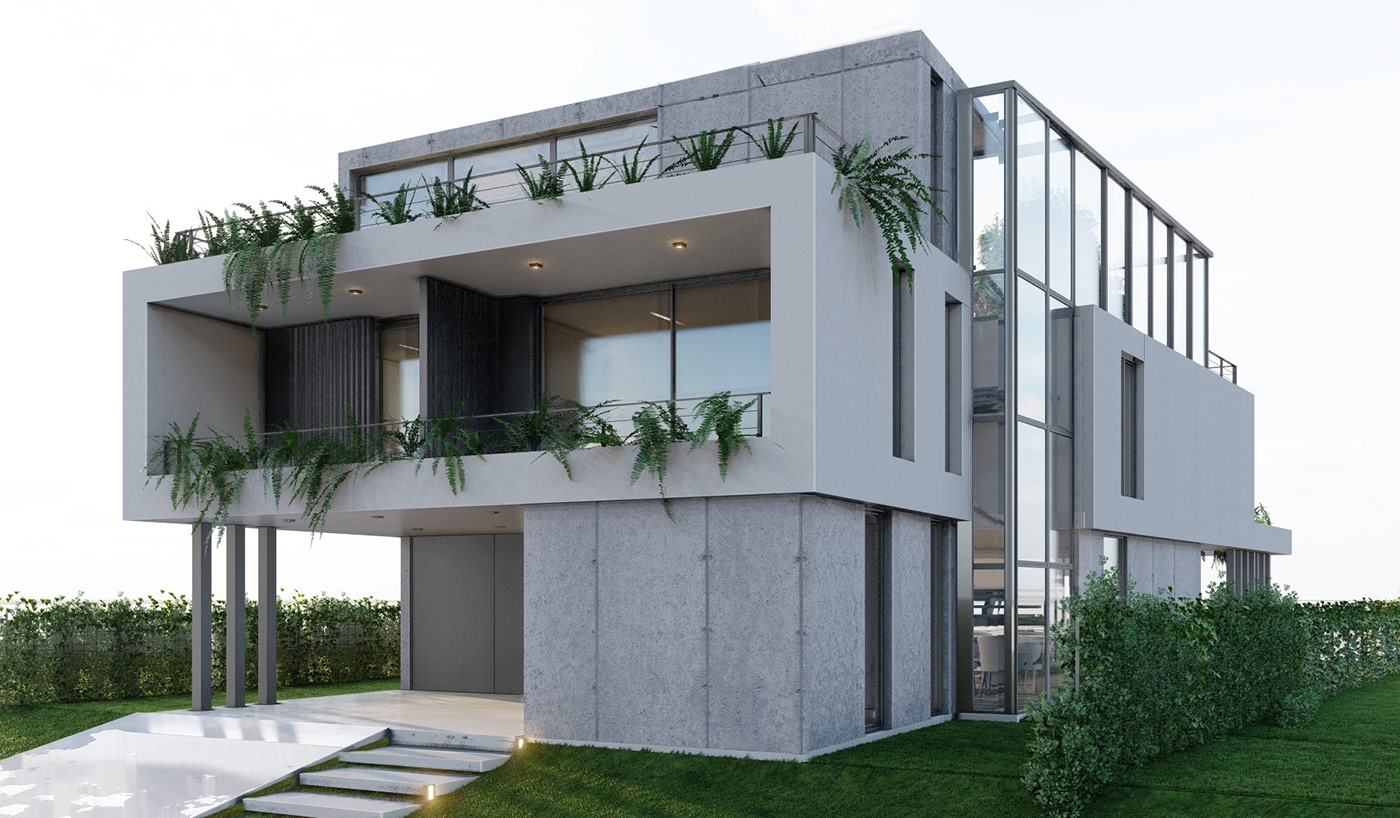 architecture exterior house housedesign minimalist modern Render