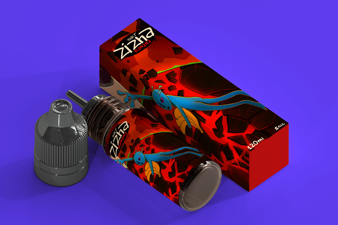bottle e-liquid flavor ILLUSTRATION  Packaging packaging design product design  smoke Vape vaping