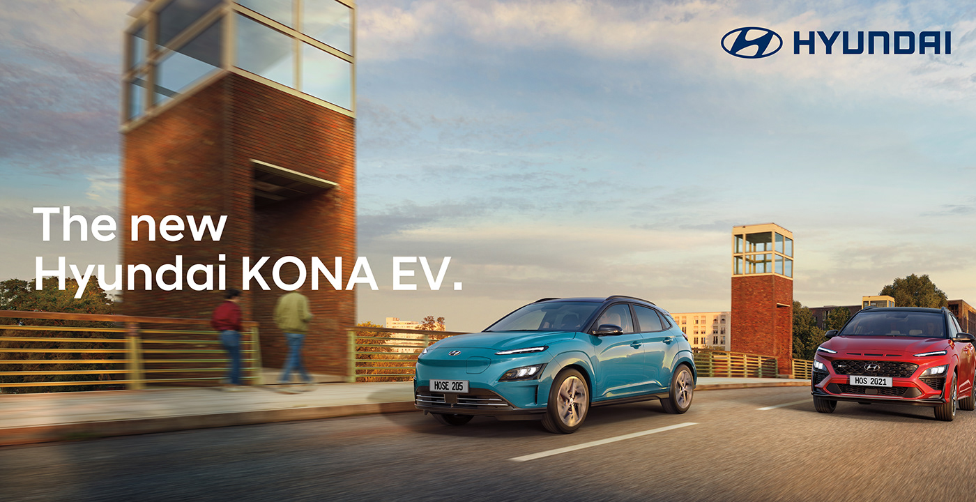 Advertising  Automotive design car design Electric Car Hyundai hyundai kona Kona Electric Car social media