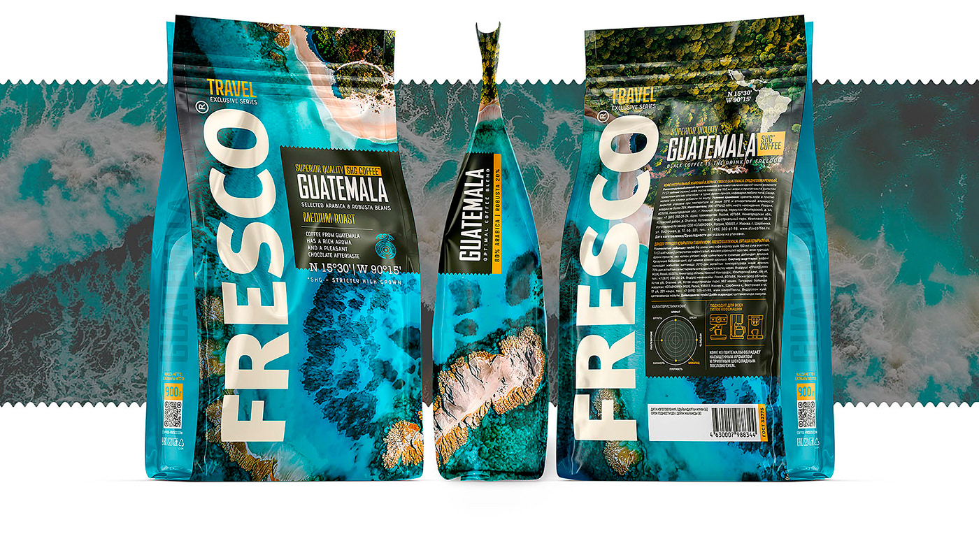 FRESCO Coffee packaging design. GUATEMALA