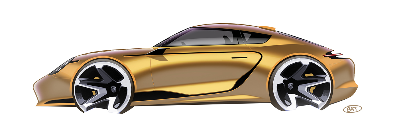 Porsche Cayman sketch carsketch Automotive design Transportation Design car photoshop
