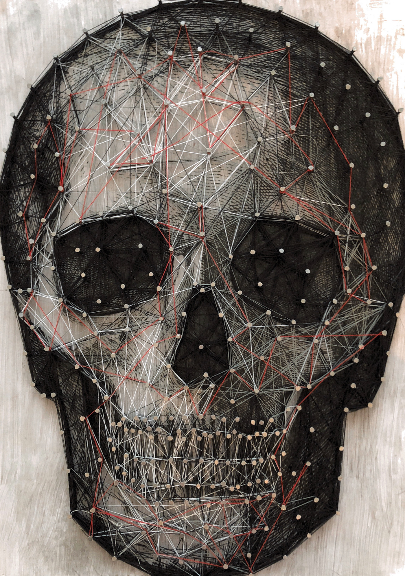 skull string art nail art tactile design 3d design Skull art anatomy tactile 3D craft