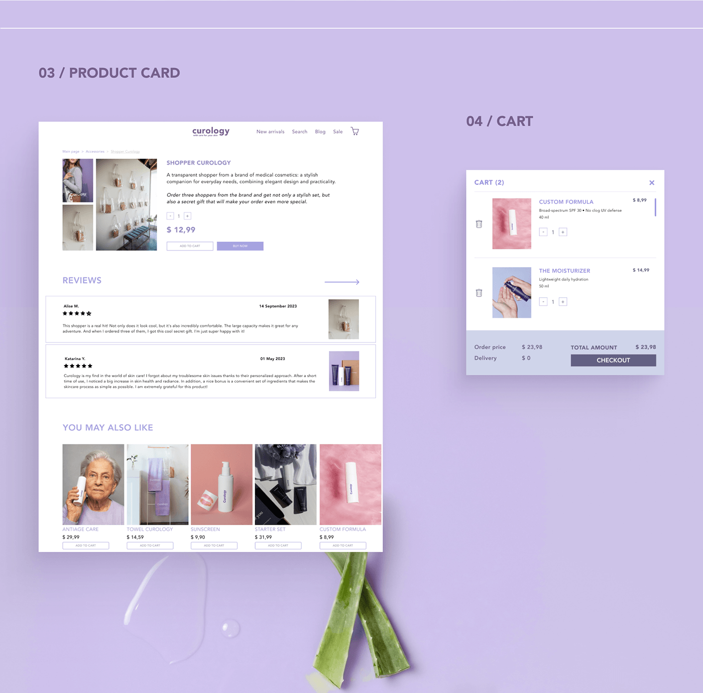 e-commerce cosmetics beauty UI/UX Web Design  Figma Website skincare design landing page
