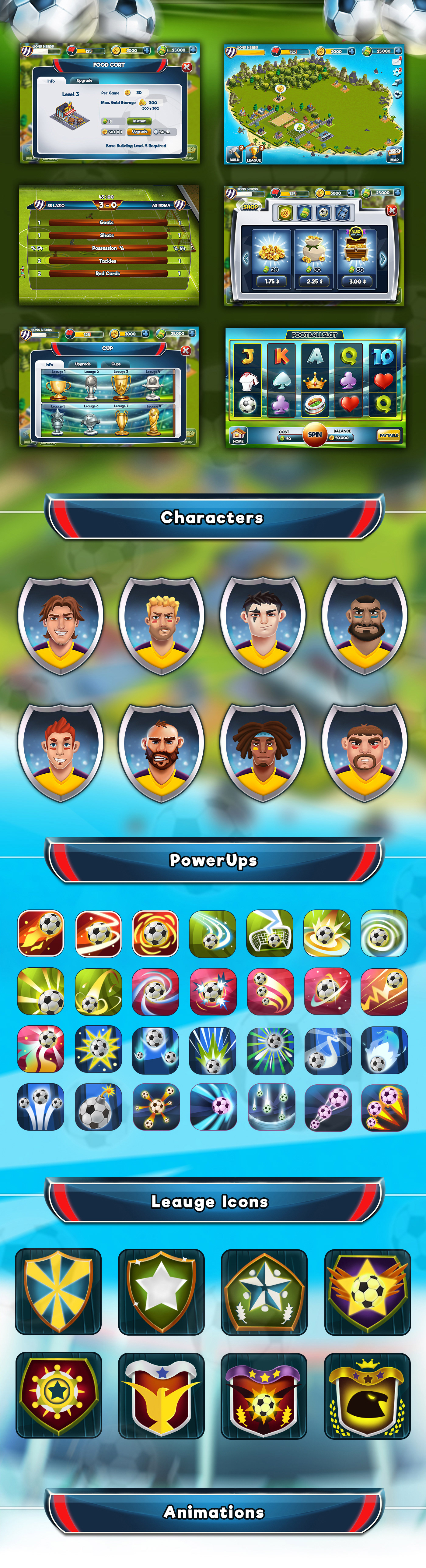game gameart UI ILLUSTRATION  mobile football Character design  Digital Art  art animation 