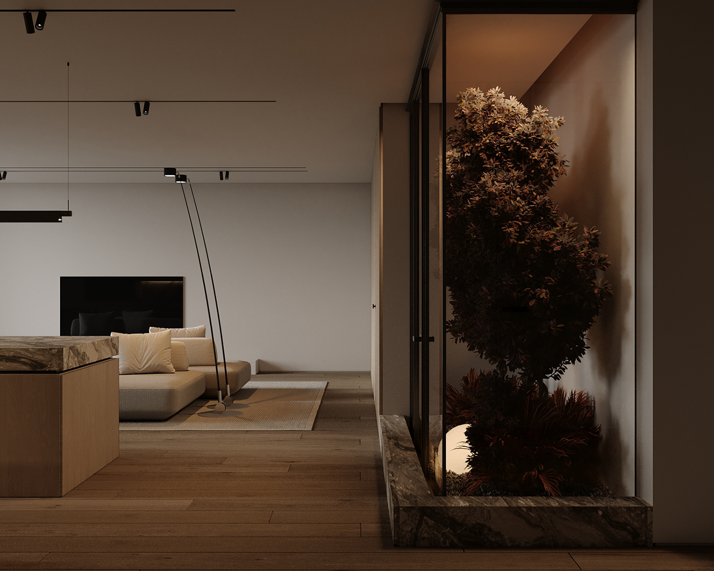 3ds max architecture corona design interior design  kitchen living room modern Render visualization