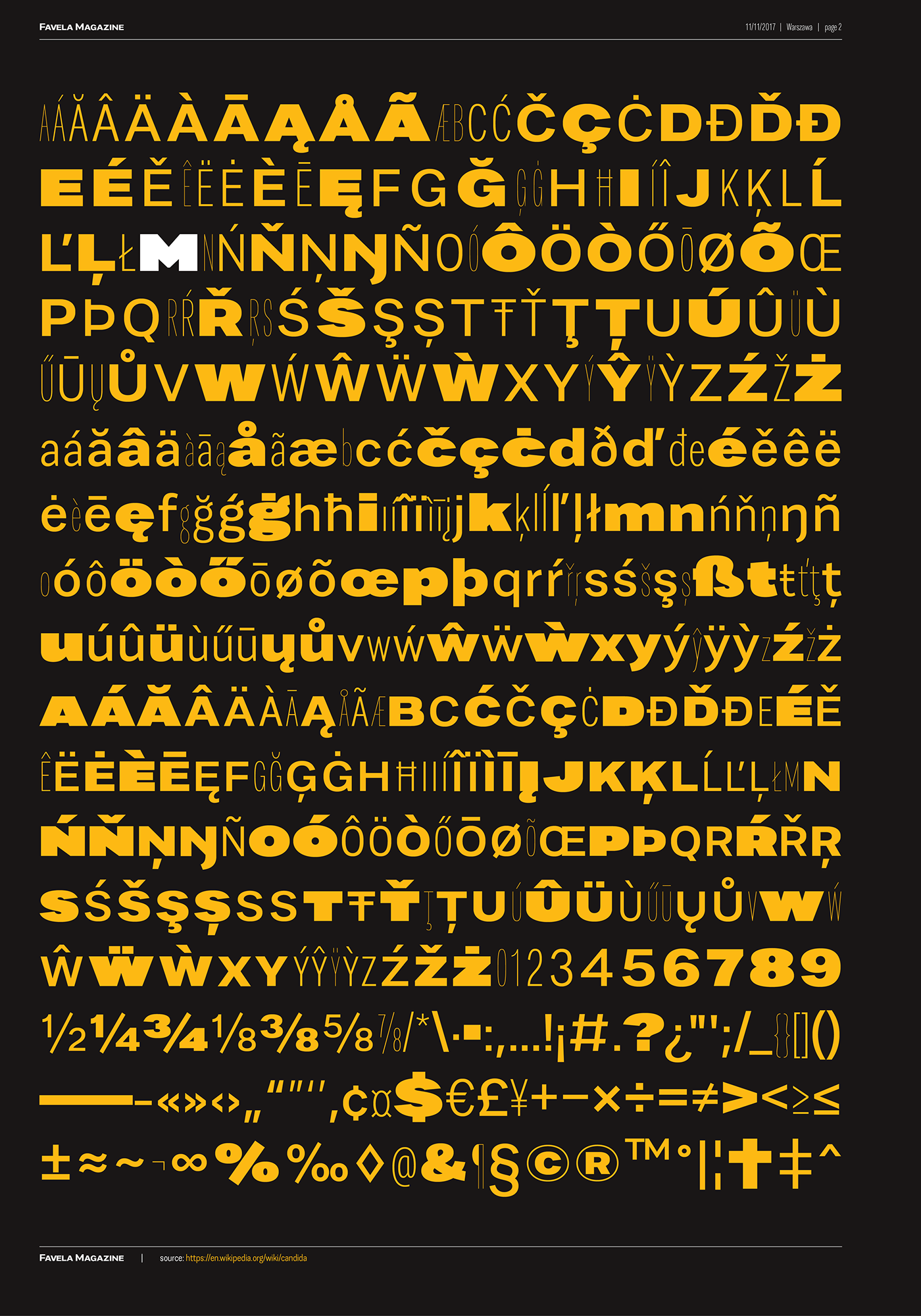 favela Mateusz Machalski  Typeface specimen font black hairline posters typographic posters Type System