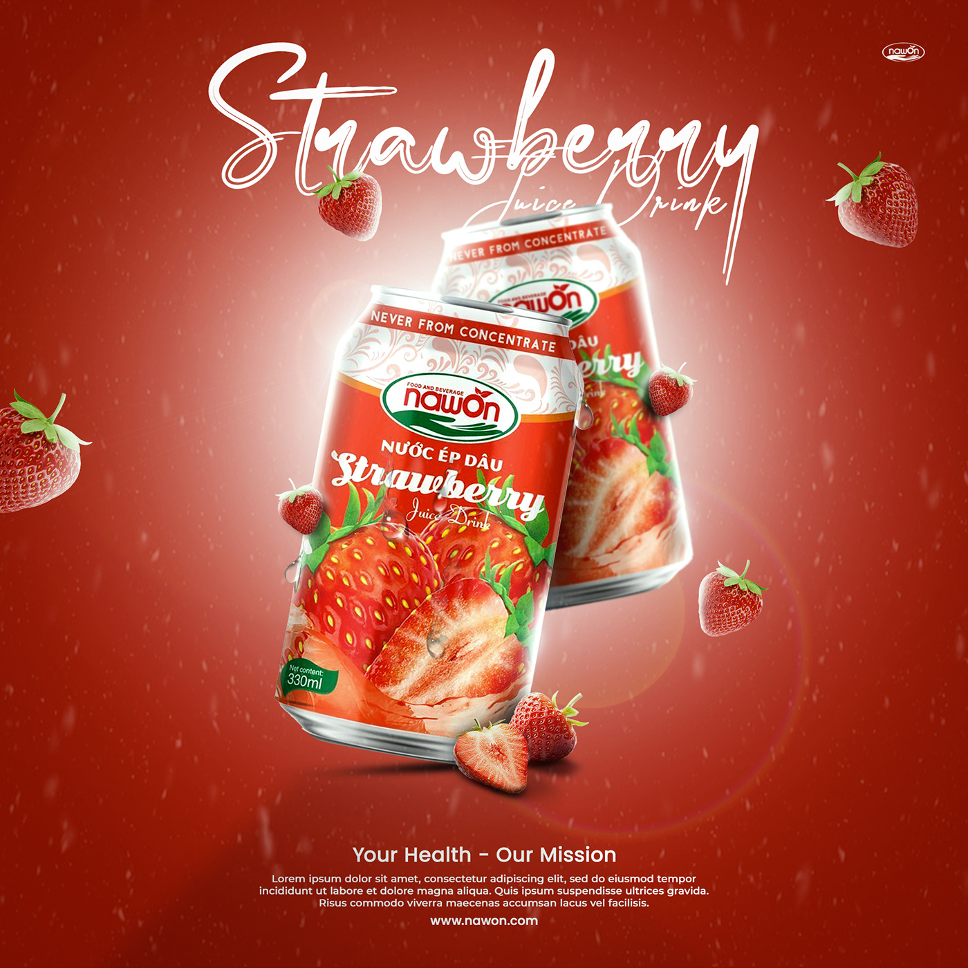 Social media post Socialmedia brand identity poster Poster Design strawberry Fruit juice drink juice poster