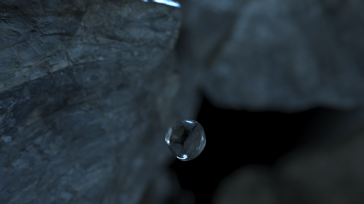luso mineral water underwater water dark cave bubbles rock Advertising  black