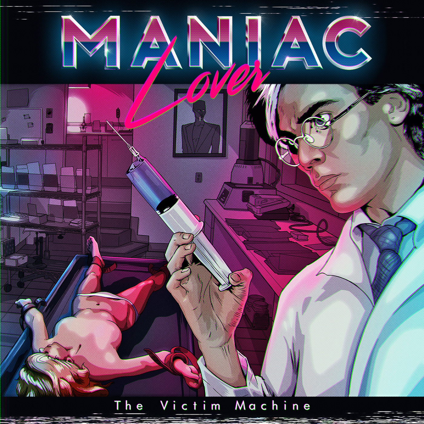 Synthwave 80xx maniac lover girl Cover Art Retro Album