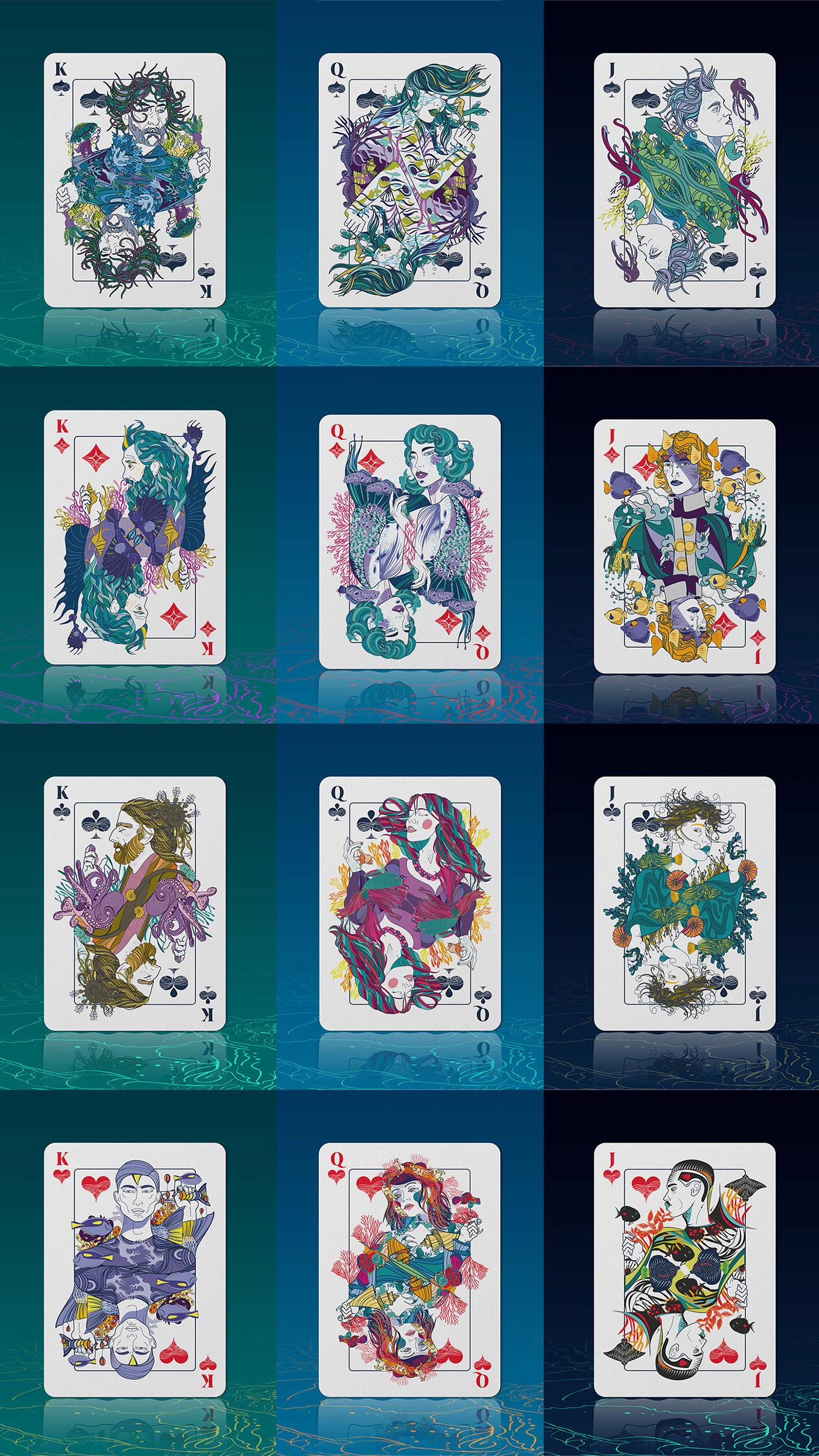 cards game Kickstarter Playing Cards Playingcards Poker sea water wave waves